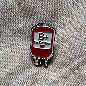 B Positive Enamel Pin